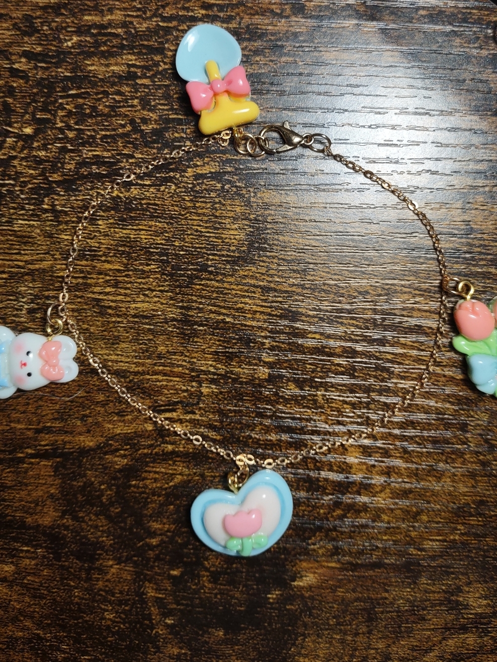 Cute Pastel Garden Themed Charm Bracelet